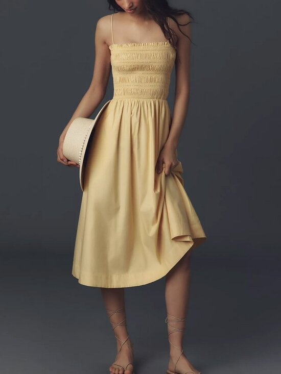 Reformation Dresses & Skirts - Reformation Kerrie Midi Dress - Parmesan Light Yellow Causal Summer French